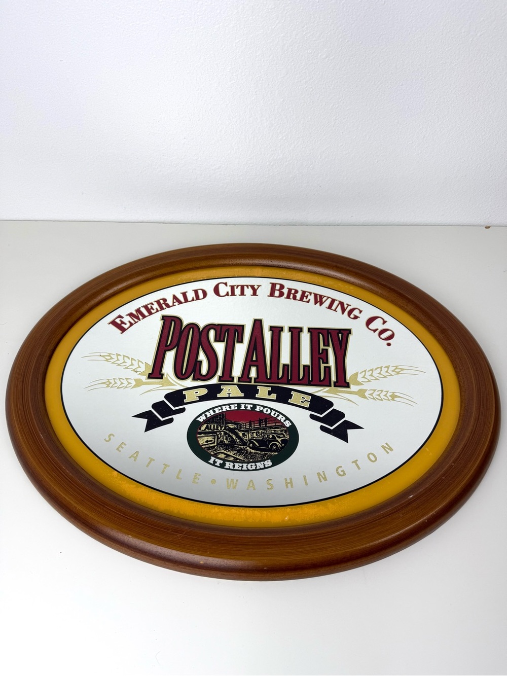 Emerald City Brewing Post Alley Beer Mirror Sign